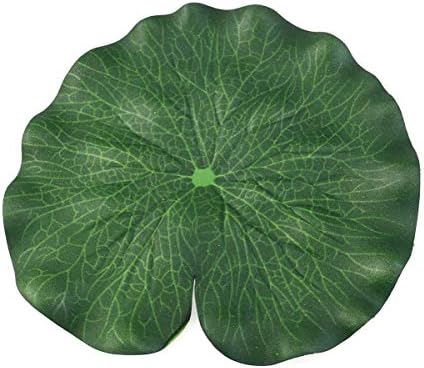 Holibanna 10pcs folhas de lótus flutuantes artificiais Ornamento de espuma para piscina de lagoa