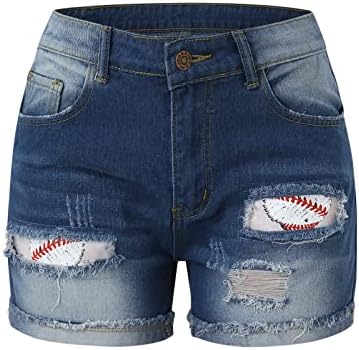 Ilugu Jeans Womens Shorts Street Trendy Baseball Denim Shorts Jean Catsuits para mulheres