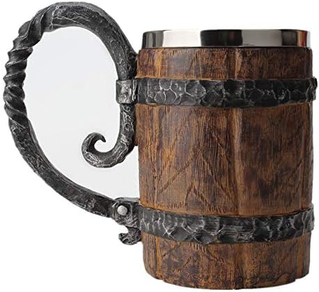 18 oz grande estilo nórdico medieval vikings caneca de cerveja resina de aço inoxidável gótico gótico copo de
