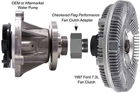 6.0L - 7.3L Powerstroke Diesel Electric to Adaptador de embreagem do ventilador mecânico - Aço inoxidável