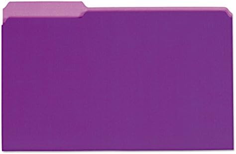 Pastas de arquivo interior universal 15305, 1/3 de corte, tamanho legal, violeta, 100/caixa