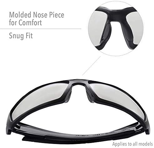 Produtos de segurança da Honeywell por óculos de segurança Hypershock, quadro preto com lente âmbar e uvextreme