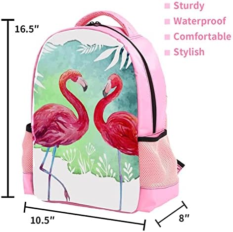 Mochila de viagem VBFOFBV, mochila de laptop para homens, mochila de moda, selva tropical flamingo aquarela