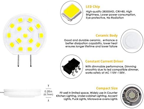 Iluminação LXCOM G8 Lâmpadas LED Bulbos diminuídos 2W T4 G8 Bulbo 25W Halogênio equivalente Branco branco 3000K
