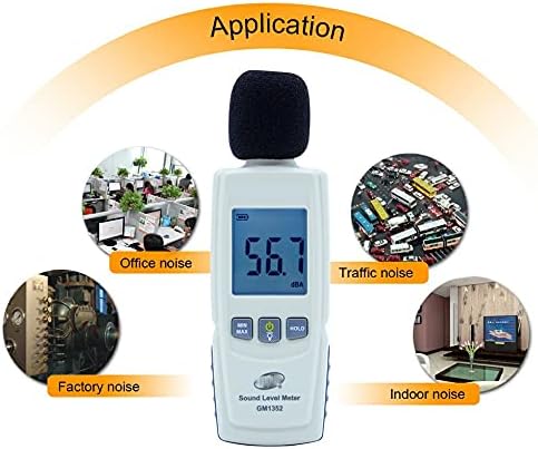 SDFGH Digital Sound Level Medidor Testador de ruído DC Decibel medidor em decibéis Detector de áudio