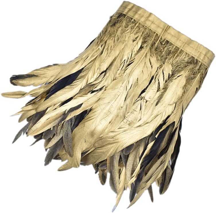ZAMIHALAA - 2 metros/lotes galo de galo cauda capa de penas de penas fita fita preta Feathers
