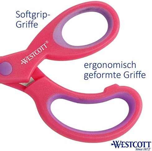 Westcott E-21560 00 Tesoura infantil SoftGrip com motivos de ginástica com guarda de lâmina 13 cm