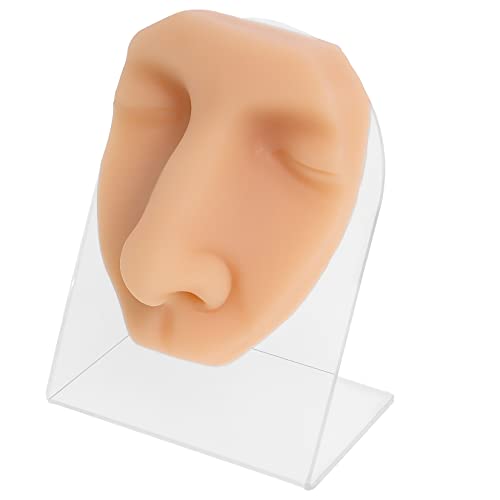 Modelo de rosto de silicone suave para prática de piercing, modelo de face de piercing flexível para exibição