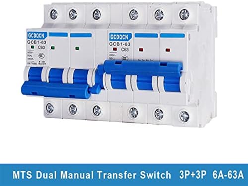 LIUGOU 1PCS 3P+3P Chave de transferência manual MTS Dual Power Mini Interligating Circuiter 400V AC 6A-63A 50/60Hz