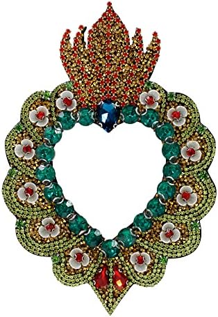 Recursos House Bead Crystal Flower Heart Appliques Patches para roupas Diy Sew On Rhinestone Belge Acessórios