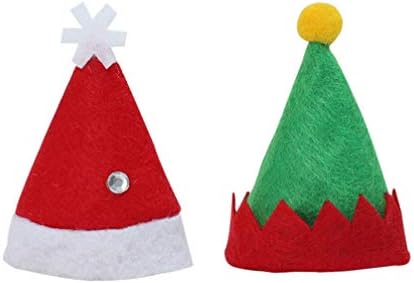 AMOSFUN 24PCS Mini chapéus de Natal Collipop Candy Candy Capa Santa Lollipop envolve o Toppers de férias de garrafa