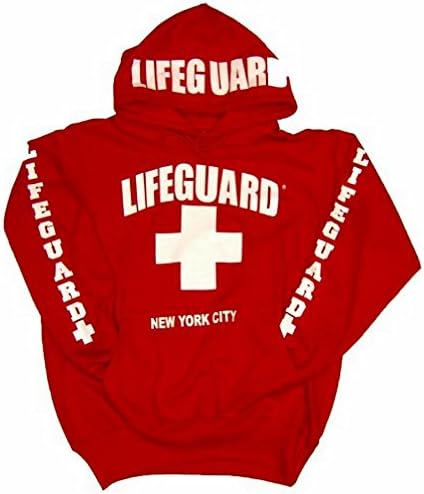 Lifeguard licenciado oficialmente New York City Hoodie - Red Sweetshirt Apparel para Unissex - Adulto