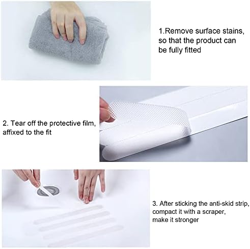 BYMNSZZ 24pcs adesivos de chuveiro que não deslizam banheiros de segurança banheiros adesivo com raspador