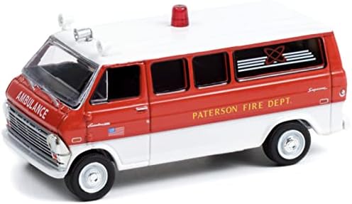 1970 Econoline Bus Red e White Paterson Fire Fire Fire & Rescue Series 2 1/64 Modelo Diecast Car
