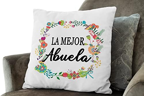 LA MEJOR ABUELA Tampa de travesseiro espanhol, capa de almofada de travesseiro decorativo de 18 x18 para