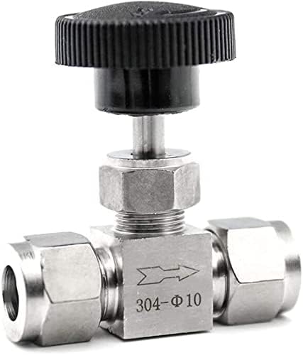 Válvula de agulha ajustável OD 3 4 6 8 10 12 mm 3/8 1/2 polegada Kitchen ShutOff interruptor de compressão