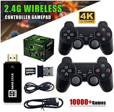 Tobaya Gift Plug & Play Games Consoles Video Game Sticks Console 2.4g Double Wireless Controller Game