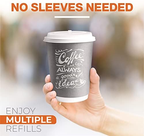 Aplus Trend descartável xícaras de café - xícaras de café de papel com tampas e agitadores - xícaras de