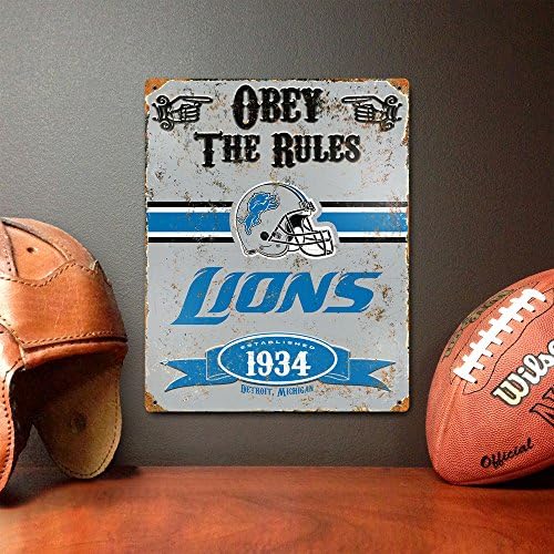 Animal de festas NFL Detroit Lions em relevo sinal de metal