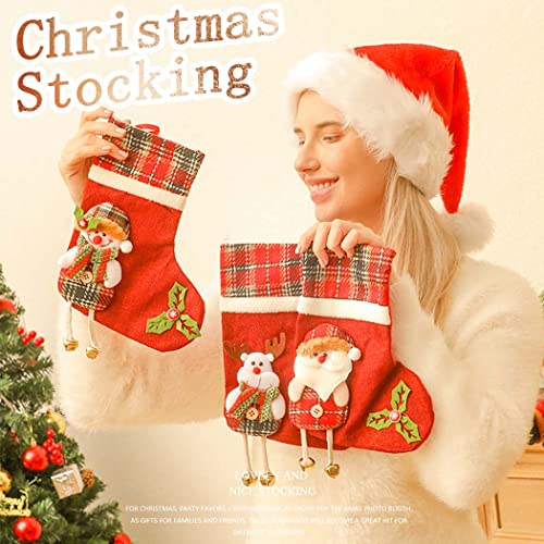 CLOACE GRANDE meias de Natal 3D Santa Snowman Burlap Xmas Stocking Família Família lareira de férias
