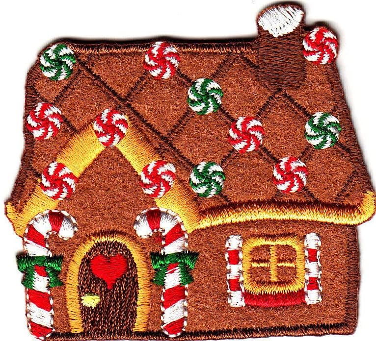 Gingerbread House Ferro em patch bordado Natal