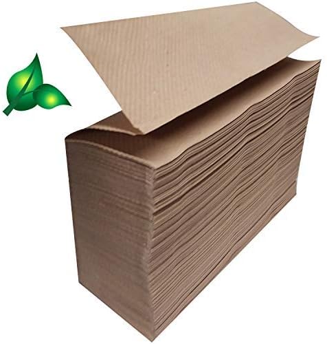 Toalhas de papel ecológicas não branqueadas recicladas, 1000 Z Multifold Brown Orgânico pós -consumidor Resíduos