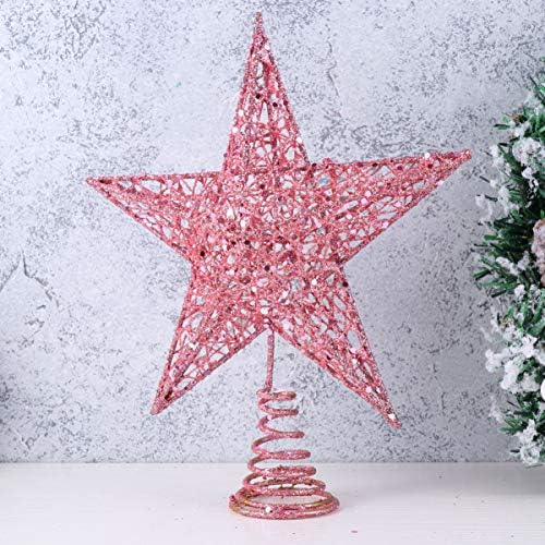 Didiseaon Star Decor Tree Christmas Star Tree: Metal Glitter Tree Tree Xmas Hollow-Out Star Topper