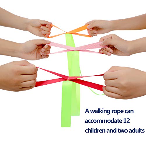 2 pacotes corda curta de caminhada com 12 alças para crianças em idade pré -escolar crianças da creche para
