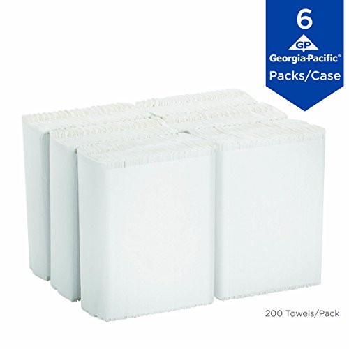 Toalhas de papel C-dobradas premium de 1 dobra da série Georgia-Pacífico por GP Pro, White, 2112014,