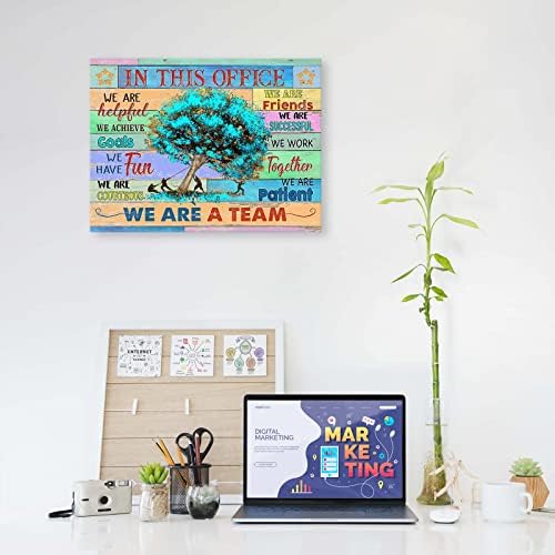 Decoração de escritório Arte da parede 12x18 Posters de árvore da equipe motivacional Quotes positivas Pintura