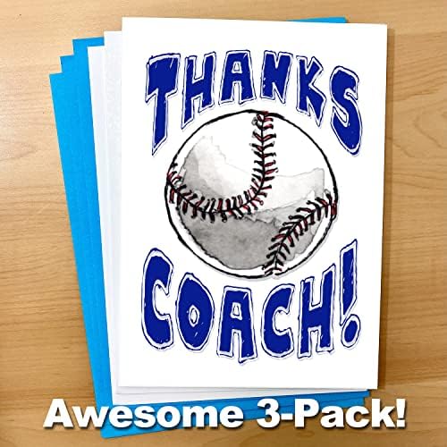 Jogue forte, obrigado treinador de beisebol, você é incrível, 3 -PACKS SAUTECTING CARTAS DE Agradecemos perfeitamente