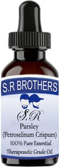 S.R Brothers Parsley puro e natural terapêutico de grau essencial com gotas de gotas 100ml