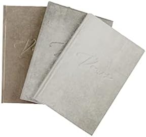 Livro de votos de casamento em veludo branco com fita de seda artesanal para casamento de casamento ou chuveiro