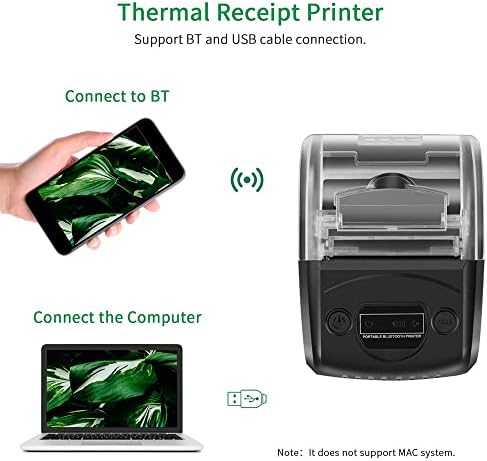 Impressora de recebimento BZLSFHZ Mini portátil 58mm BT Printina de recibo térmica Bill pessoal POS MOLEP