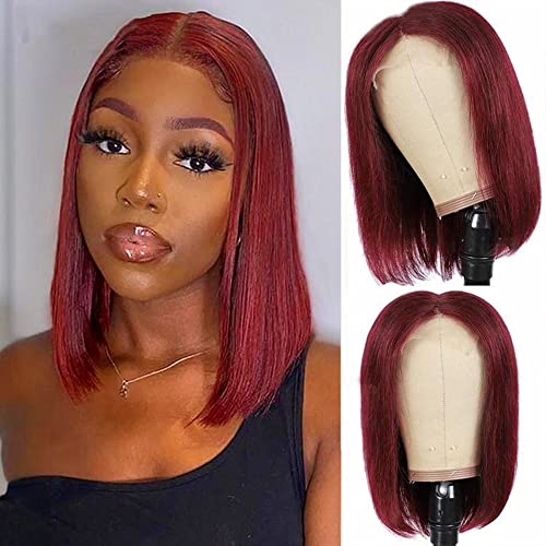 Muokass 99J Bob curto peruca Human Human Wigs para mulheres negras 13x4 perucas frontais de renda