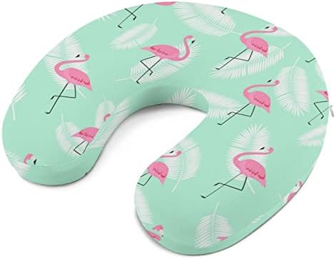 Colorido rosa flamingo viajam travesseiro de pesco