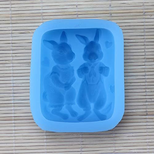 Nicole Natural Handmade Soap Silicone Mold Lovers Rabbit Pattern Craft Resina Clay Chocolate Candy Mold