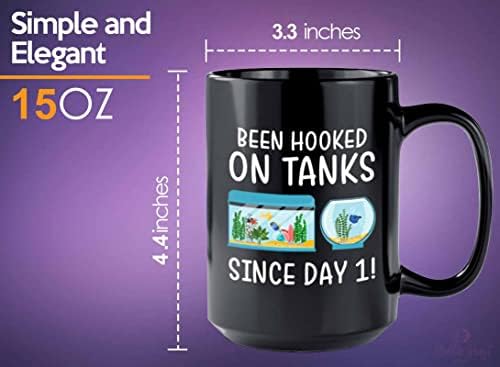 Flairy Land Fish Tank Amantes da caneca de café 15oz preto - foi viciado - Antes de tanques de betta A amantes