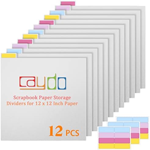 Caydo 12 peças Scrapbook Divisores de guias Divisores de scrapbook transparente Divisores de armazenamento