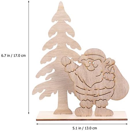 NUOBESTY DIY Fatias de madeira 5pcs Desktop de madeira Ornamentos de madeira artesanato de natal