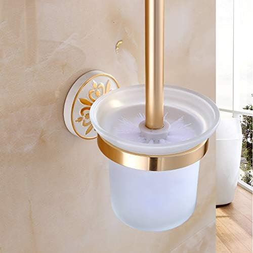 Liruxun Brush branco escova de vaso sanitário pincel de banheiro dourado