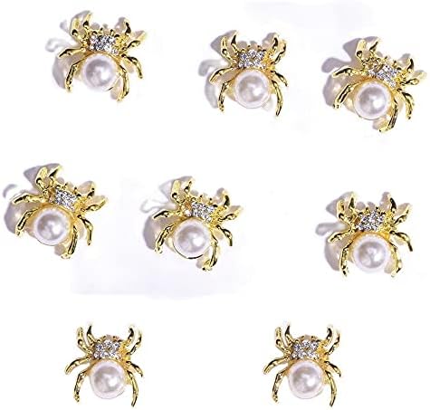 100pcs unhas arta aranha/abelha projeta decorações de jóias de liga de liga de jóias de cristal encantos