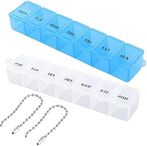 Caixa de comprimidos semanal de Antrader, formato de retângulo de 6 polegadas organizador de comprimidos clássicos,