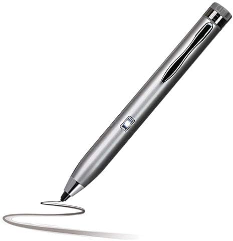Navitech Silver Mini Fine Point Digital Active Stylus Pen compatível com o Trekstor YourBook C11b-Co