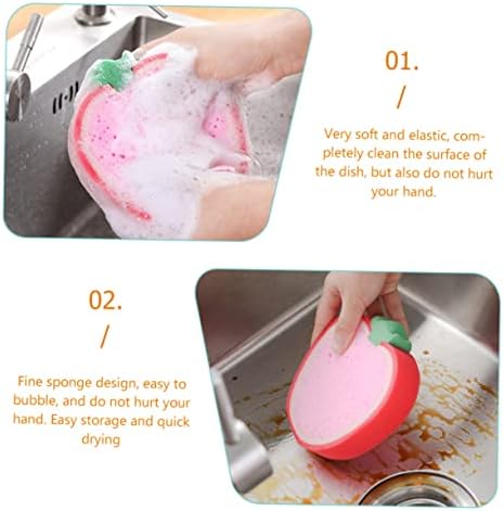 Solustre 8pcs Esponja de limpeza de esponja de frutas para uso doméstico esponjas de lavacro de lavagem