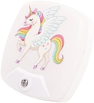 2 pacote - Cartoon Unicorn LED Plug -in Night Light for Kids - Lâmpada de parede Tome Cuidado Crianças Sono