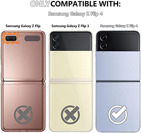 NIFFPD para Samsung Galaxy Z Flip 4 Caixa de telefone com anel, capa de chinelos de silicone, anel de metal,