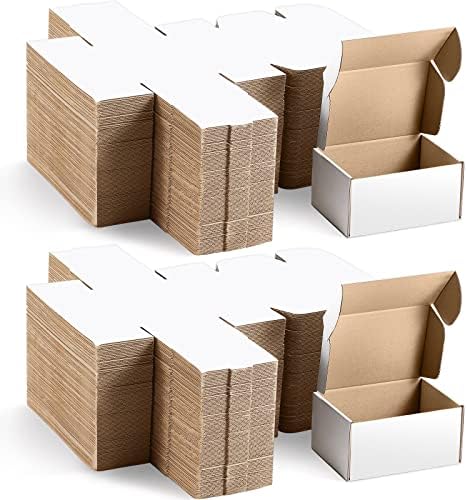 Harloon 100 PCs Caixa de remessa pequena 6x4x3 polegada Bulk Branco Caixas de papelão corrugadas para remessa