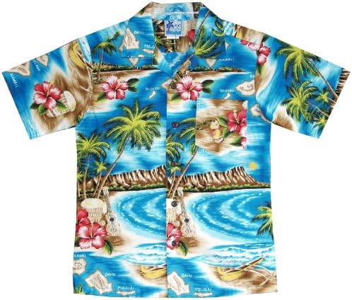 RJC meninos Hibiscus Hawaiian Island Shirt