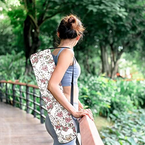 Linda adorável unicórnio e saco de transportador de tapete de ioga com alça de ombro de ioga bolsa de ginástica
